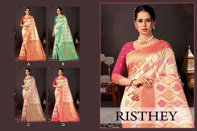 Ronisha Risthey Banarasi Silk Designer Saree Catalog
